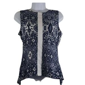 Tommy Hilfiger Navy & White  Keyhole Back Tank Blouse S